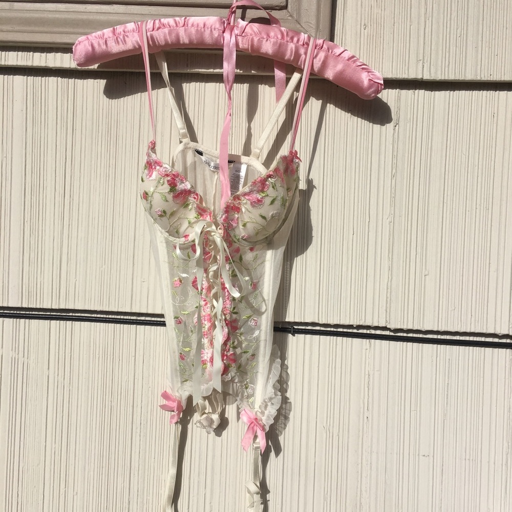 embroidered corset bra top